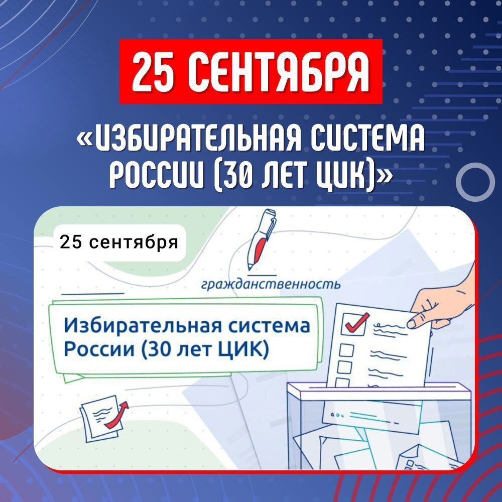 25 сентября 2023 год разговоры о важном классный час на тему избирательная система России 30 лет ЦИК.